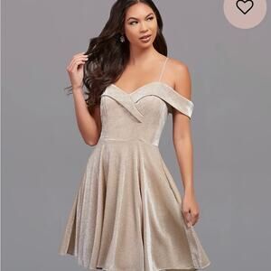Glitter Metallic Short A- line Party Dress size xs